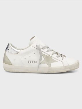 GOLDEN GOOSE Golden Goose
Super-Star Mixed Leather Sneakers White Silver 37